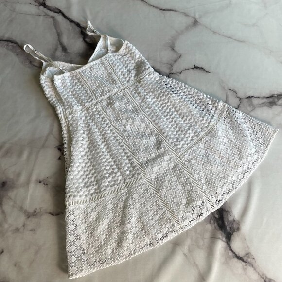 Abercrombie & Fitch White Eyelet Lace Mini Dress XS - Picture 2 of 12
